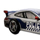 Peri Twin Size Kids Bed w Realistic Police Car Design | White | Blue BM342391