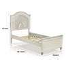 Jisoo Full Size Bed | Pearl White Upholstery | Radial Arch Headboard BM342395