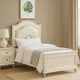 Jisoo Full Size Bed | Pearl White Upholstery | Radial Arch Headboard BM342395