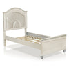 Jisoo Full Size Bed | Pearl White Upholstery | Radial Arch Headboard BM342395