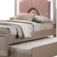 Jisoo Full Size Bed | Rose Gold Upholstery | Radial Arch Headboard BM342396