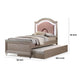 Jisoo Full Size Bed | Rose Gold Upholstery | Radial Arch Headboard BM342396