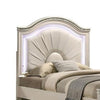 Jisoo Twin Size Bed | Pearl White Upholstery | Radial Arch Headboard BM342397