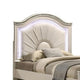 Jisoo Twin Size Bed | Pearl White Upholstery | Radial Arch Headboard BM342397