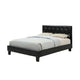 Legy Full Size Bed | Button Tufted | Black Faux Leather Upholstery BM342399