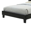 Legy Full Size Bed | Button Tufted | Black Faux Leather Upholstery BM342399