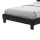 Legy Full Size Bed | Button Tufted | Black Faux Leather Upholstery BM342399