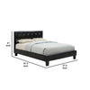 Legy Full Size Bed | Button Tufted | Black Faux Leather Upholstery BM342399