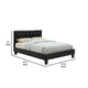 Legy Full Size Bed | Button Tufted | Black Faux Leather Upholstery BM342399