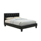 Legy Full Size Bed | Button Tufted | Black Faux Leather Upholstery BM342399