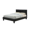 Legy Queen Size Bed | Button Tufted | Black Faux Leather Upholstery BM342400