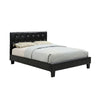 Legy Queen Size Bed | Button Tufted | Black Faux Leather Upholstery BM342400