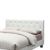Legy Twin Size Bed | Button Tufted | White Faux Leather Upholstery BM342401