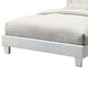 Legy Twin Size Bed | Button Tufted | White Faux Leather Upholstery BM342401