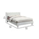 Legy Twin Size Bed | Button Tufted | White Faux Leather Upholstery BM342401