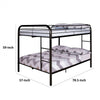 Fegy Full Over Full Bunk Bed |Ladder and Rails | Black Metal Frame BM342402