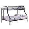 Fegy Twin over Full Bunk Bed with Ladder and Rails | Black Metal Frame BM342403
