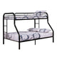 Fegy Twin over Full Bunk Bed with Ladder and Rails | Black Metal Frame BM342403
