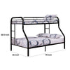 Fegy Twin over Full Bunk Bed with Ladder and Rails | Black Metal Frame BM342403