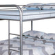 Fegy Full over Full Bunk Bed with Ladder and Rails | Silver Metal Frame BM342404