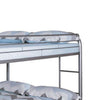 Fegy Full over Full Bunk Bed with Ladder and Rails | Silver Metal Frame BM342404