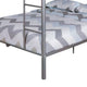Fegy Full over Full Bunk Bed with Ladder and Rails | Silver Metal Frame BM342404