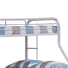 Fegy Twin over Full Bunk Bed with Ladder and Rails | Silver Metal Frame BM342405