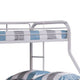 Fegy Twin over Full Bunk Bed with Ladder and Rails | Silver Metal Frame BM342405