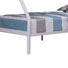 Fegy Twin over Full Bunk Bed with Ladder and Rails | Silver Metal Frame BM342405