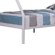 Fegy Twin over Full Bunk Bed with Ladder and Rails | Silver Metal Frame BM342405
