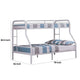 Fegy Twin over Full Bunk Bed with Ladder and Rails | Silver Metal Frame BM342405