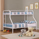Fegy Twin over Full Bunk Bed with Ladder and Rails | Silver Metal Frame BM342405