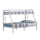 Fegy Twin over Full Bunk Bed with Ladder and Rails | Silver Metal Frame BM342405
