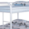 Fegy Full over Full Bunk Bed with Ladder and Rails | White Metal Frame BM342406