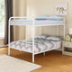 Fegy Full over Full Bunk Bed with Ladder and Rails | White Metal Frame BM342406
