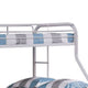 Fegy Twin over Full Bunk Bed with Ladder and Rails | White Metal Frame BM342407