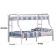 Fegy Twin over Full Bunk Bed with Ladder and Rails | White Metal Frame BM342407
