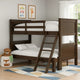 Zedy Twin over Full Bunk Bed with Ladder and Guardrails | Walnut Brown BM342408