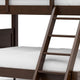 Zedy Twin over Twin Bunk Bed | Ladder and Guardrails | Walnut Brown Wood BM342409