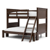 Zedy Twin over Twin Bunk Bed | Ladder and Guardrails | Walnut Brown Wood BM342409