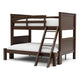 Zedy Twin over Twin Bunk Bed | Ladder and Guardrails | Walnut Brown Wood BM342409