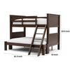 Zedy Twin over Twin Bunk Bed | Ladder and Guardrails | Walnut Brown Wood BM342409