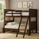 Zedy Twin over Twin Bunk Bed | Ladder and Guardrails | Walnut Brown Wood BM342409