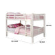 Nedy Full over Full Bunk Bed with Attached Ladder | White Solid Wood BM342410