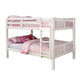 Nedy Full over Full Bunk Bed with Attached Ladder | White Solid Wood BM342410