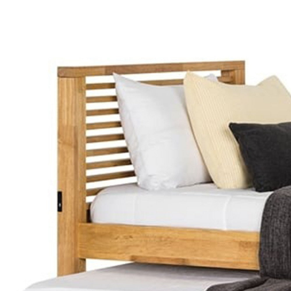 Dilu Full Size Captain Bed with Storage Trundle | Light Oak Brown BM342413