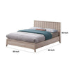 Vasu Full Size Bed | Reeded Headboard | Whitewash Solid Rubberwood