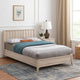 Vasu Twin Size Bed | Reeded Headboard | Whitewash Solid Rubberwood