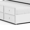 Toli Twin Captain Bed w Trundle | Drawers | White Curved Panel Headboard BM342417