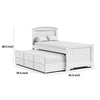 Toli Twin Captain Bed w Trundle | Drawers | White Curved Panel Headboard BM342417